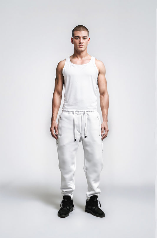Calça Moletom Jogger all white luxo